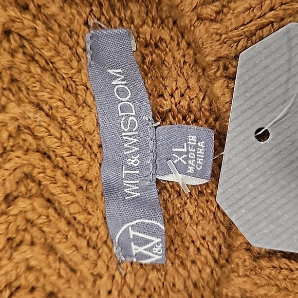 💕WIT & WISDOM💕 Cable Stitch Mock Neck Sweater Vest ~ Nutmeg Brown XL NWT - Picture 12 of 14